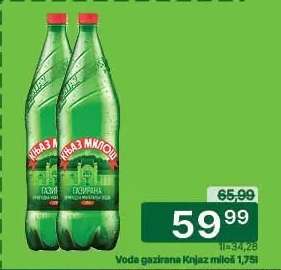 VODA GAZIRANA KNJAZ MILOŠ 1,75L