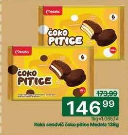 Keks sendvič čoko pitice Medela 138g