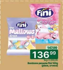 Bombone penaste Fini 100g (plave, crvene)