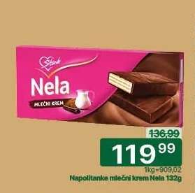 Napolitanke mlečni krem Nela 132g