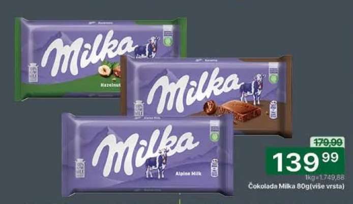 Čokolada Milka 80g