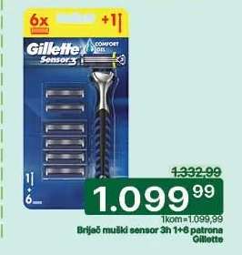 Brijač muški sensor 3h 1+6 patrona Gillette