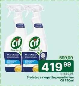 Sredstvo za kupatilo power&shine Cif 750ml