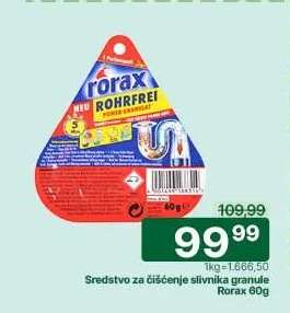 Sredstvo za čišćenje slivnika granule Rorax 60g