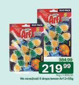 Wc osveživač 5 drops lemon Arf 2×55g