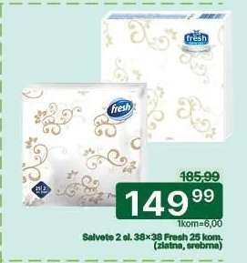 Salvete 2 sl. 38×38 Fresh 25 kom.