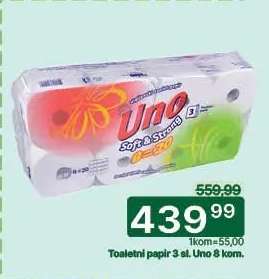 Toaletni papir 3 sl. Uno 8 kom.