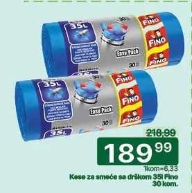 Kese za smeće sa držkom 35l Fino