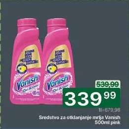 Sredstvo za otklanjanje mrlja Vanish 500ml pink