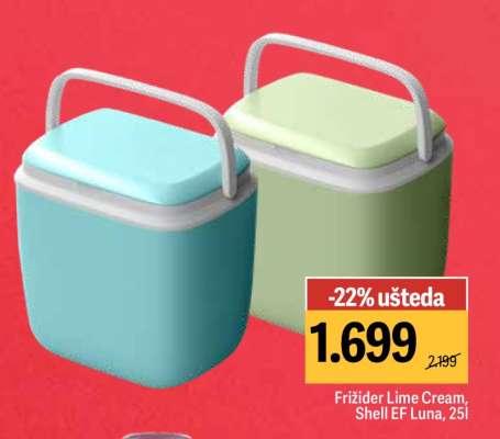Frižider Lime Cream, Shell EF Luna, 25l