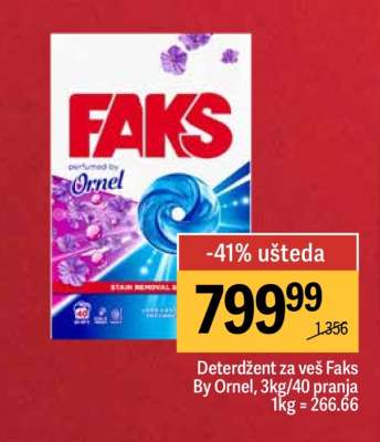 Deterdžent za veš Faks By Ornel, 3kg/40 pranja
