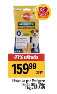 Hrana za pse Pedigree Denta Stix 110g