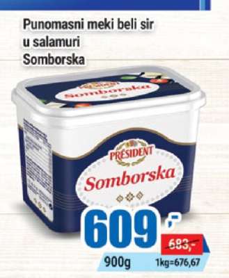 Punomasni meki beli sir u salamuri Somborska