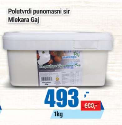 Polutvrdi punomasni sir Mlekara Gaj