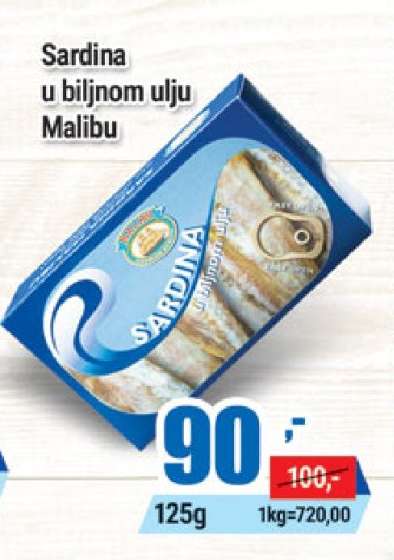 Sardina u biljnom ulju Malibu