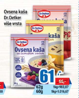 Ovsena kaša Dr.Oetker više vrsta