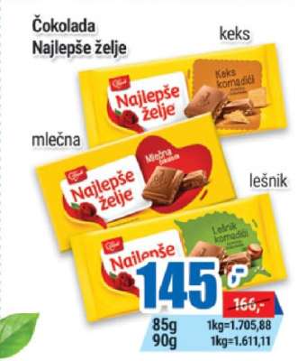 ČOKOLADA NAJLEPŠE ŽELJE
