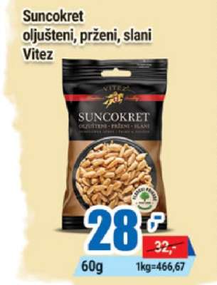 Suncokret oljušteni, prženi, slani Vitez