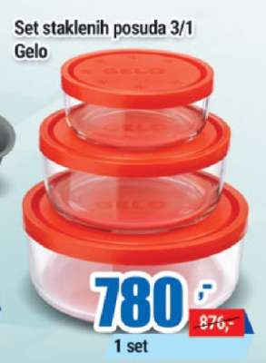 Set staklenih posuda 3/1 Gelo