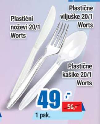 Plastične viljuške 20/1 Worts