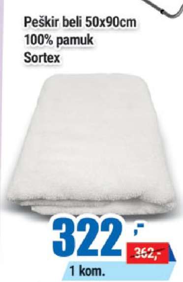 Peškir beli 50x90cm