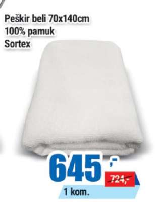 Peškir beli 70x140cm
