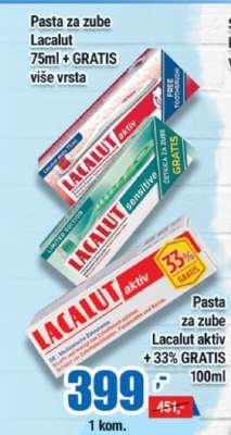 Pasta za zube Lacalut aktiv + 33% GRATIS