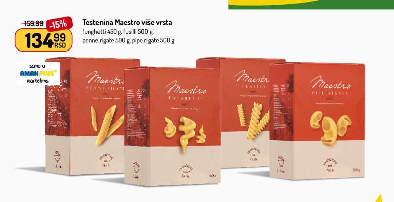 Testenina Maestro više vrsta