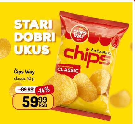 Čips Way classic 40 g