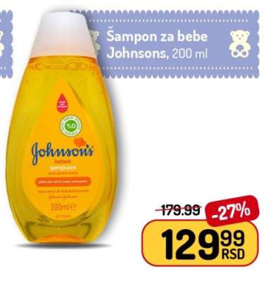 Šampon za bebe Johnsons, 200 ml