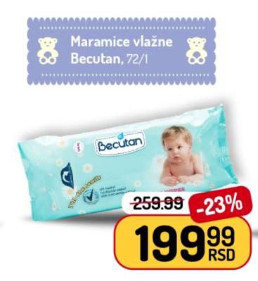 Maramice vlažne Becutan, 72/1