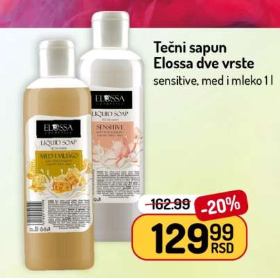 Tečni sapun Elossa dve vrste