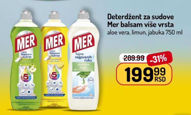 Deterdžent za sudove Mer balsam više vrsta