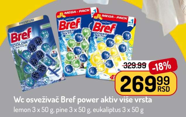 WC osveživač Bref power aktiv više vrsta