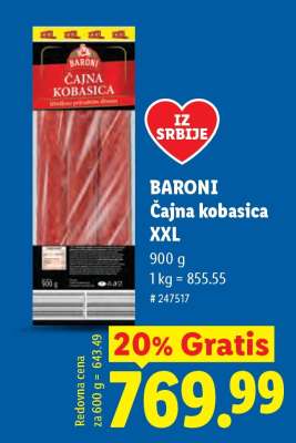 Baroni Čajna kobasica XXL