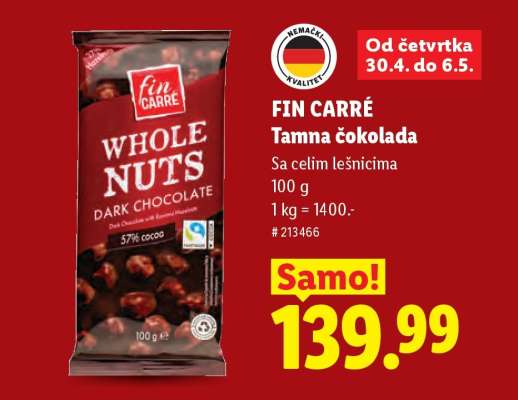 Fin Carré Tamna čokolada