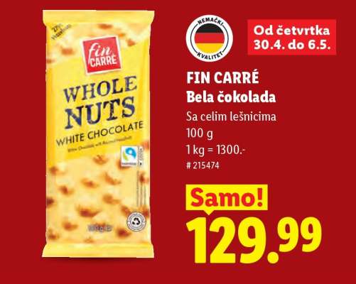 Fin Carré Bela čokolada