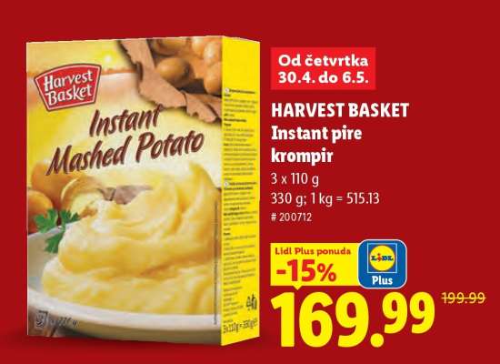 Harvest Basket Instant pire krompir