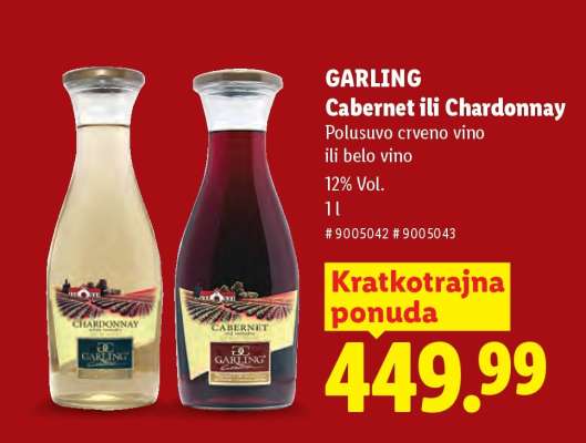 GARLING Cabernet ili Chardonnay