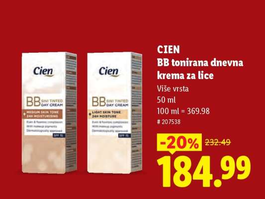 Cien BB tonirana dnevna krema za lice
