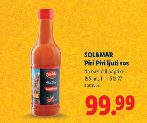 SOL&MAR Piri Piri ljuti sos