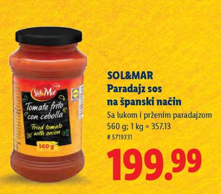 Sol&Mar Paradajz sos na španski način