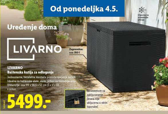 LIVARNO Baštenska kutija za odlaganje
