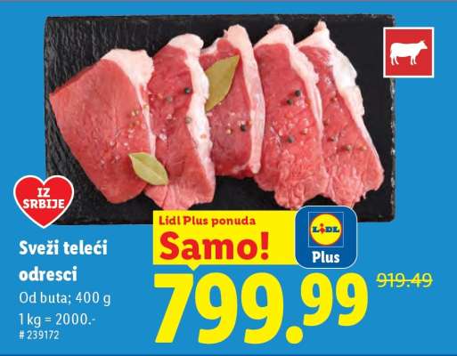 Sveži teleći odresci