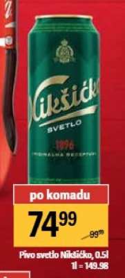 Pivo svetlo Nikšićko 0,5l