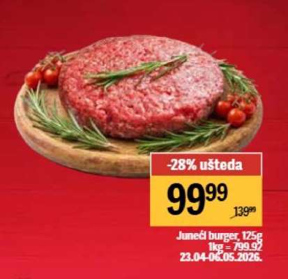 Junečí burger, 125g