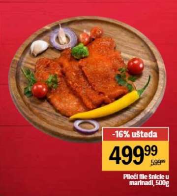 Pileći file šnicle u marinadi, 500g