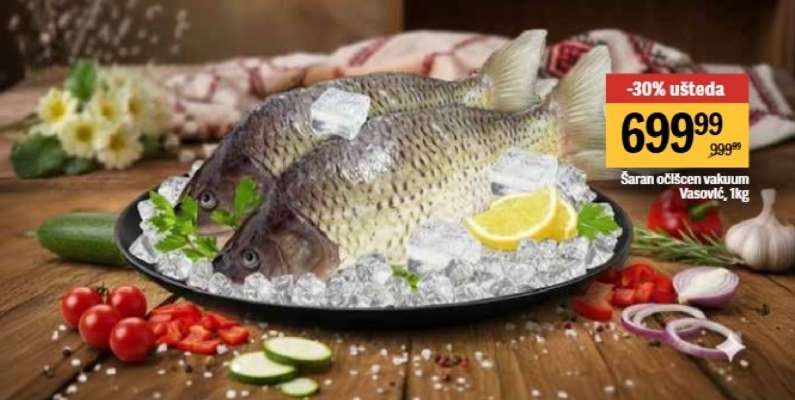 Šaran očišćen vakuum Vasović, 1kg