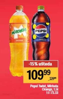 Pepsi Twist, Mirinda Orange, 1,5l