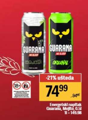 Energetski napitak Guarana Mojito 0,5l